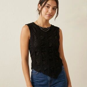 Cotton Candy LA Black Lace Mesh Asymmetrical Top Dark Fairy Whimsigoth Y2K